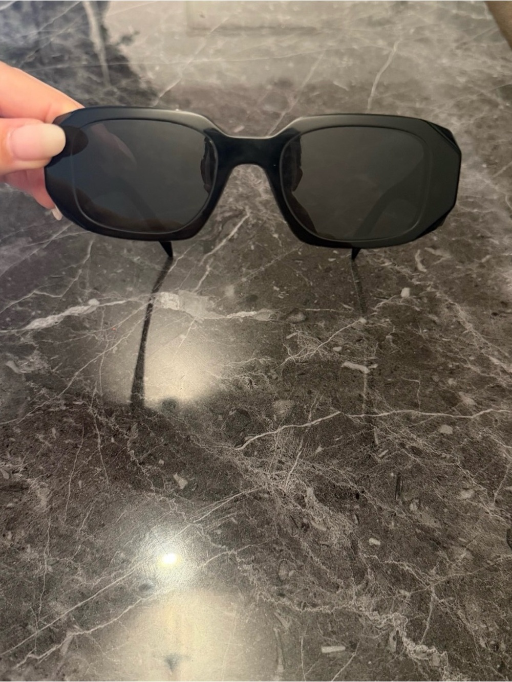 PRADA Sunglasses Small Geometric Symbole In Acetate Black - Picture 3 of 5